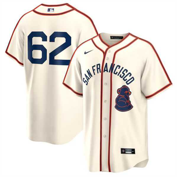 Mens San Francisco Giants #62 Logan Webb Cream 2024 Rickwood Classic Stitched Baseball Jersey Dzhi->san francisco giants->MLB Jersey